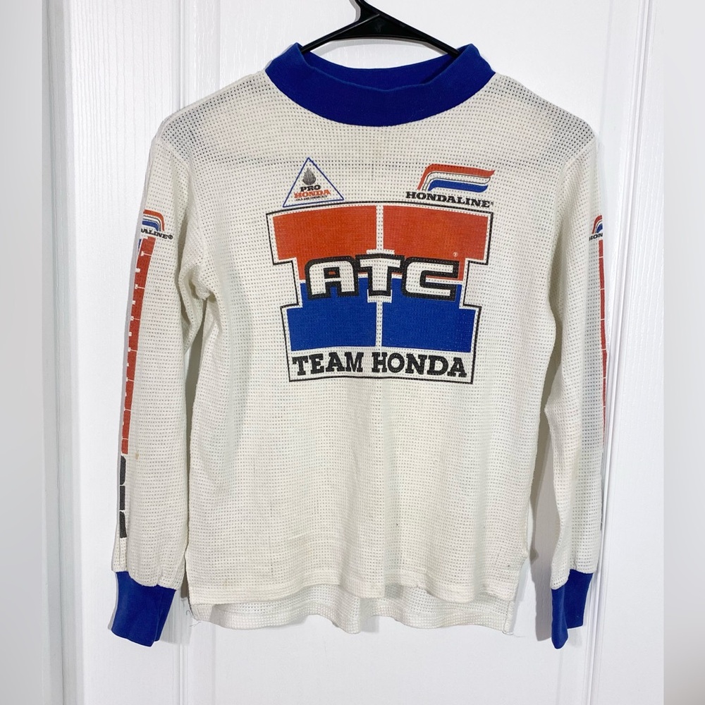 80s Hondaline Team Honda ATC Thermal Jersey USA MADE Vintage Boy’s Large